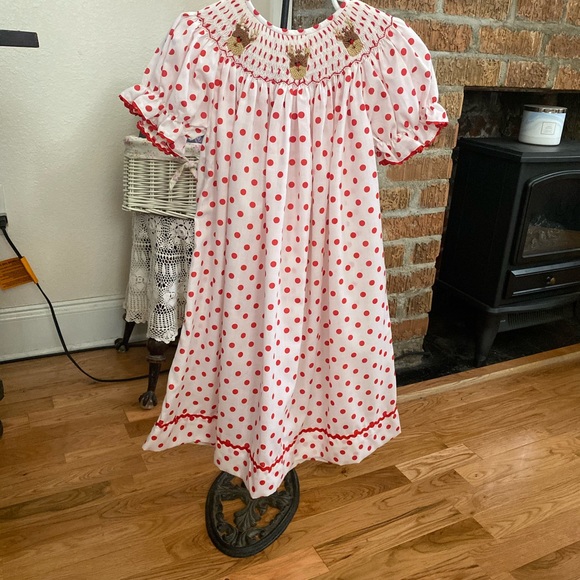 NWT Smocked Runway Toddler Girls Smocked Christmas Dress size 3 - Picture 16 of 16